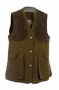 Alan Paine Ely Ladies Olive Moleskin Waistcoat 